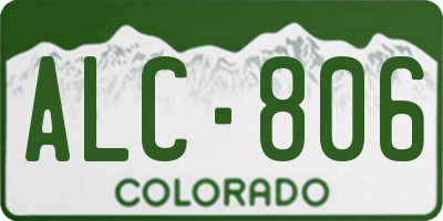 CO license plate ALC806