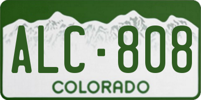 CO license plate ALC808