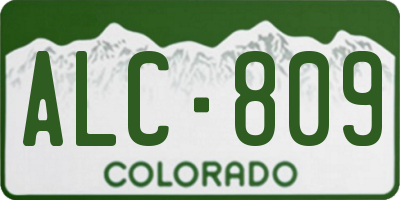 CO license plate ALC809