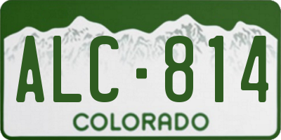 CO license plate ALC814