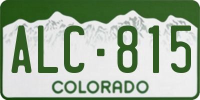 CO license plate ALC815