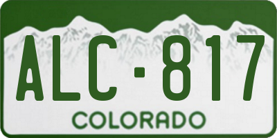 CO license plate ALC817
