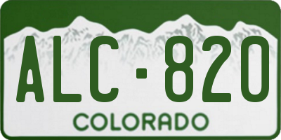 CO license plate ALC820