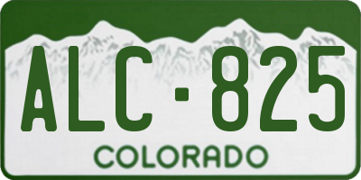 CO license plate ALC825