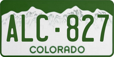CO license plate ALC827