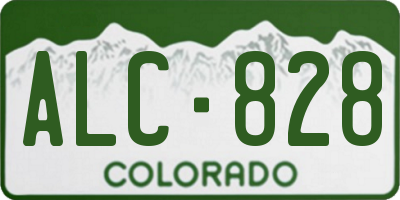 CO license plate ALC828