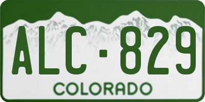 CO license plate ALC829