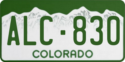 CO license plate ALC830