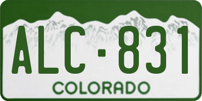 CO license plate ALC831