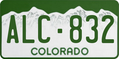 CO license plate ALC832