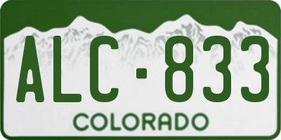 CO license plate ALC833