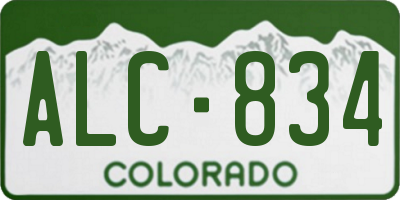 CO license plate ALC834
