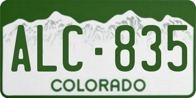 CO license plate ALC835