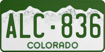 CO license plate ALC836