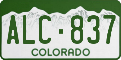 CO license plate ALC837