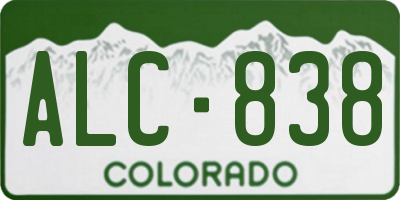 CO license plate ALC838