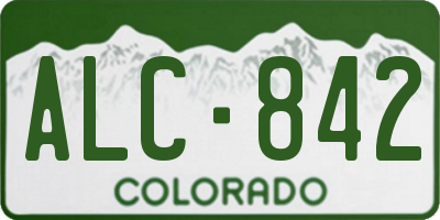 CO license plate ALC842
