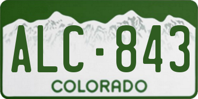 CO license plate ALC843