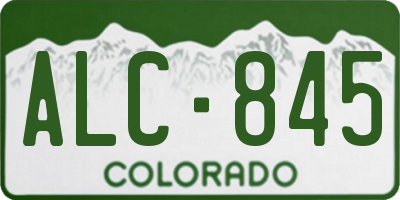 CO license plate ALC845