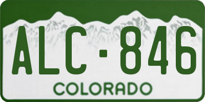 CO license plate ALC846