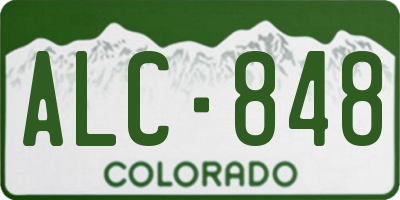 CO license plate ALC848