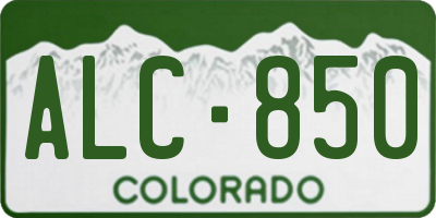 CO license plate ALC850