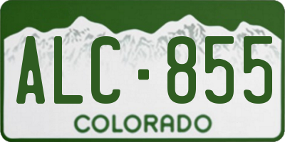 CO license plate ALC855