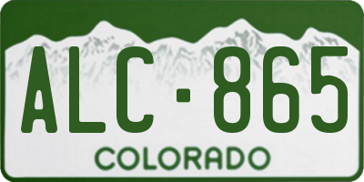 CO license plate ALC865