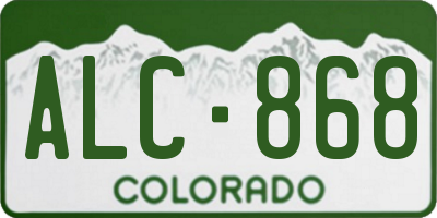 CO license plate ALC868