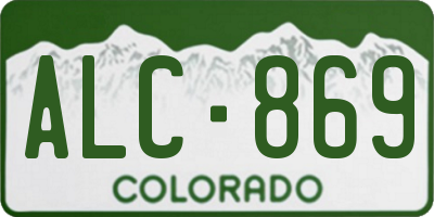 CO license plate ALC869