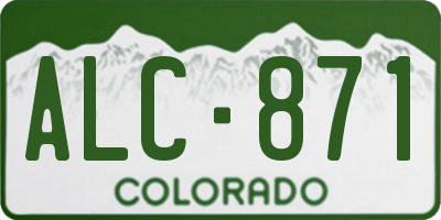 CO license plate ALC871