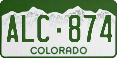 CO license plate ALC874
