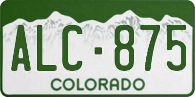CO license plate ALC875