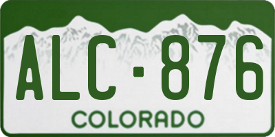 CO license plate ALC876