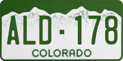 CO license plate ALD178