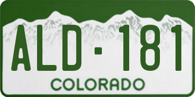 CO license plate ALD181