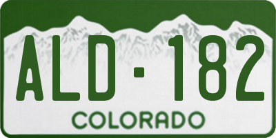 CO license plate ALD182