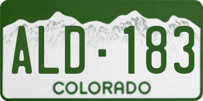 CO license plate ALD183