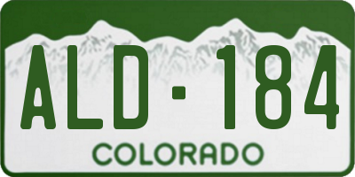 CO license plate ALD184