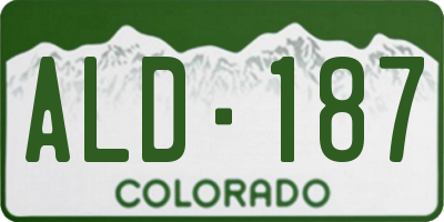 CO license plate ALD187