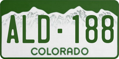 CO license plate ALD188
