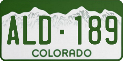 CO license plate ALD189