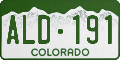 CO license plate ALD191