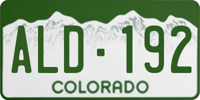 CO license plate ALD192