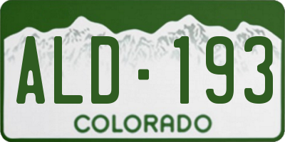 CO license plate ALD193