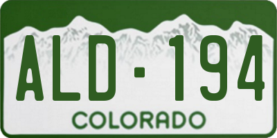 CO license plate ALD194