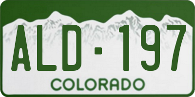 CO license plate ALD197