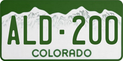 CO license plate ALD200