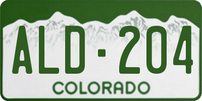 CO license plate ALD204