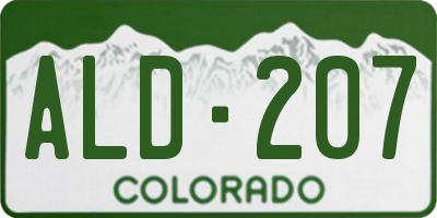 CO license plate ALD207